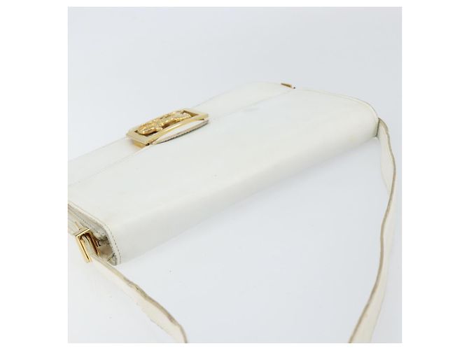 Céline Borsa a Spalla CELINE in Pelle Bianca e Oro Auth 156322 Bianco D'oro - vista 6