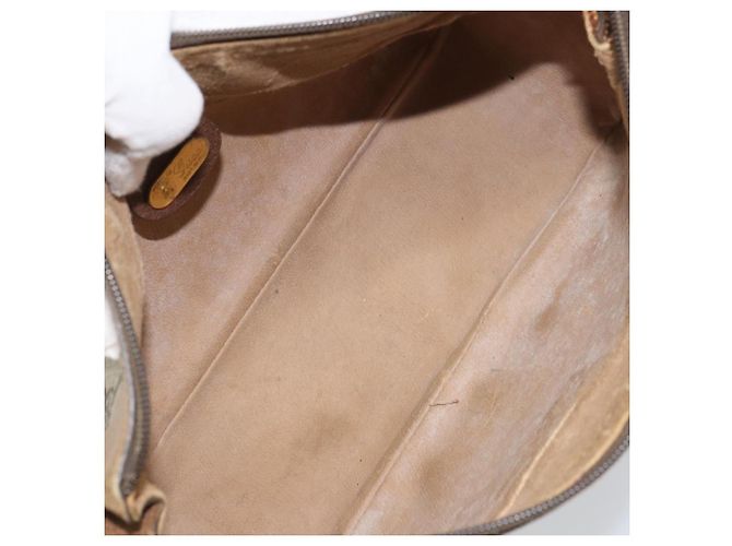 Gucci Borsa a Spalla GG Supreme in PVC Pelle Beige Oro Auth 156786 D'oro - vista 11