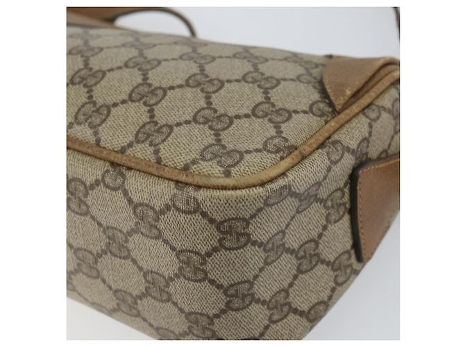 Gucci Borsa a Spalla GG Supreme in PVC Pelle Beige Oro Auth 156786 D'oro - vista 15