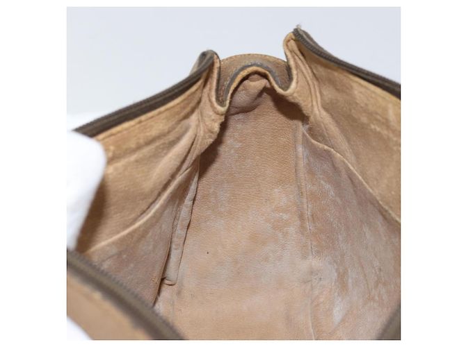 Gucci Borsa a Spalla GG Supreme in PVC Pelle Beige Oro Auth 156786 D'oro - vista 20