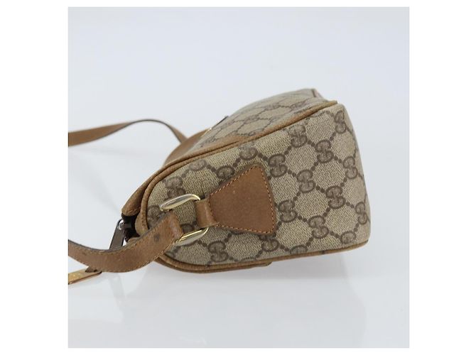 Gucci Borsa a Spalla GG Supreme in PVC Pelle Beige Oro Auth 156786 D'oro - vista 4