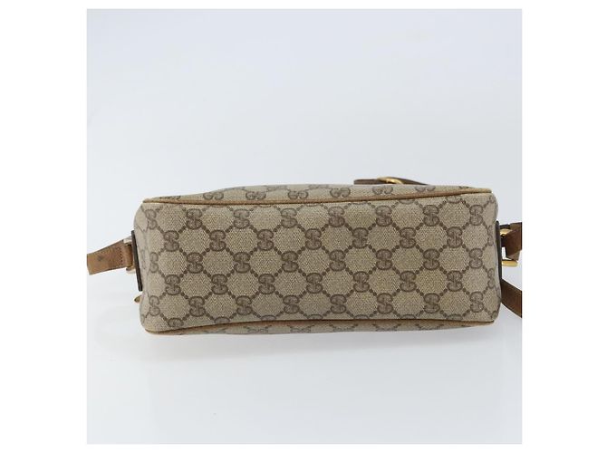 Gucci Borsa a Spalla GG Supreme in PVC Pelle Beige Oro Auth 156786 D'oro - vista 5