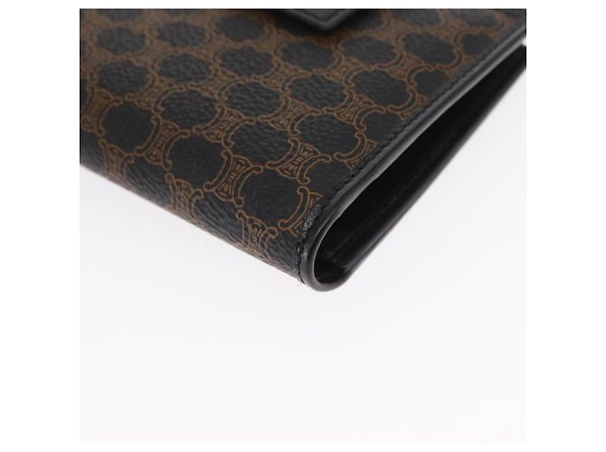 Céline Portafoglio in tela Macadam CELINE in pelle PVC nera Auth 148550V Nero - vista 14