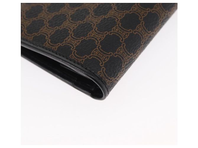 Céline Portafoglio in tela Macadam CELINE in pelle PVC nera Auth 148550V Nero - vista 15