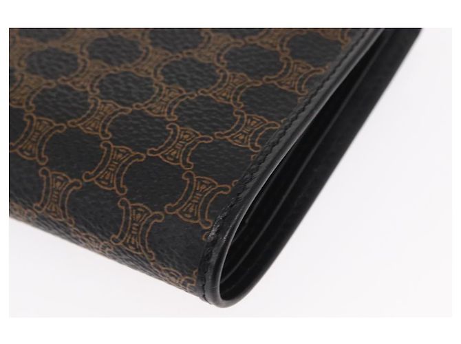 Céline Portafoglio in tela Macadam CELINE in pelle PVC nera Auth 148550V Nero - vista 16