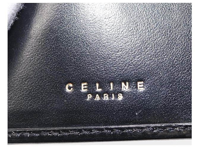 Céline Portafoglio in tela Macadam CELINE in pelle PVC nera Auth 148550V Nero - vista 18