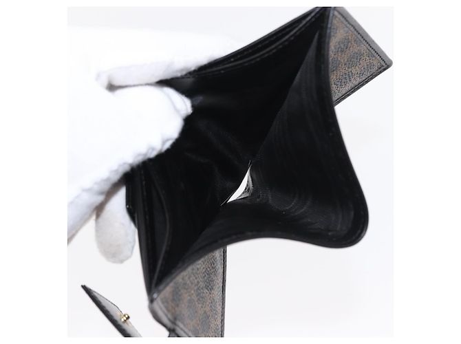 Céline Portafoglio in tela Macadam CELINE in pelle PVC nera Auth 148550V Nero - vista 19