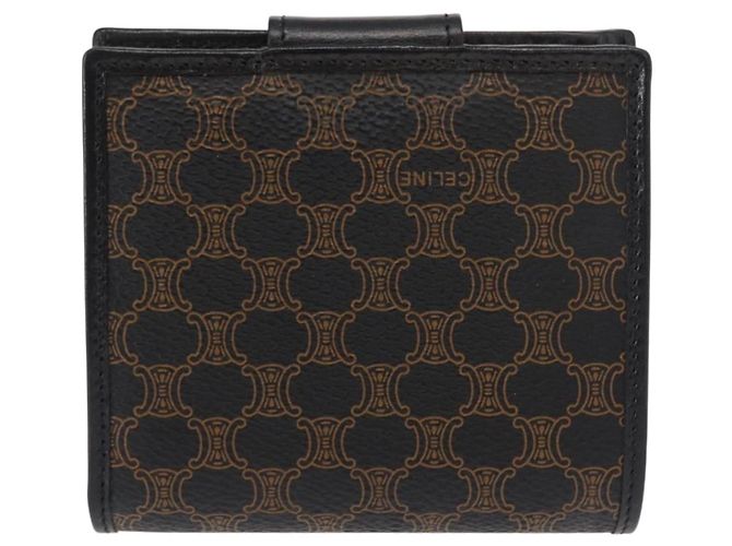 Céline Portafoglio in tela Macadam CELINE in pelle PVC nera Auth 148550V Nero - vista 2