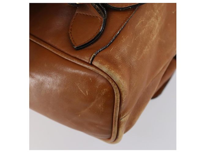 Zaino in pelle Gucci Bamboo marrone oro 003 1998 0016 Auth 153308 D'oro - vista 17