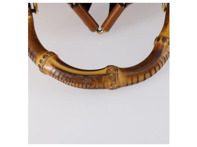 Zaino in pelle Gucci Bamboo marrone oro 003 1998 0016 Auth 153308 D'oro - vista 7