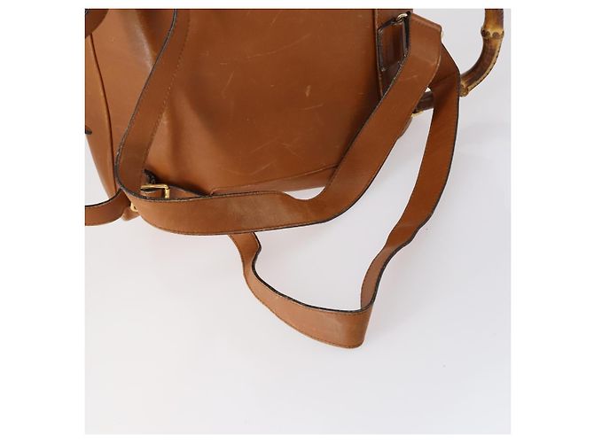 Zaino in pelle Gucci Bamboo marrone oro 003 1998 0016 Auth 153308 D'oro - vista 8