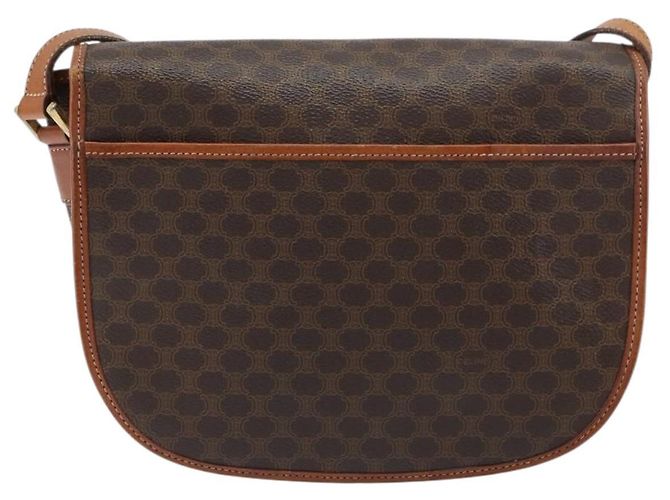 Céline Bolsa de Ombro em Lona Macadam CELINE em Couro PVC Marrom Dourado Auth ki6244 - vista 2