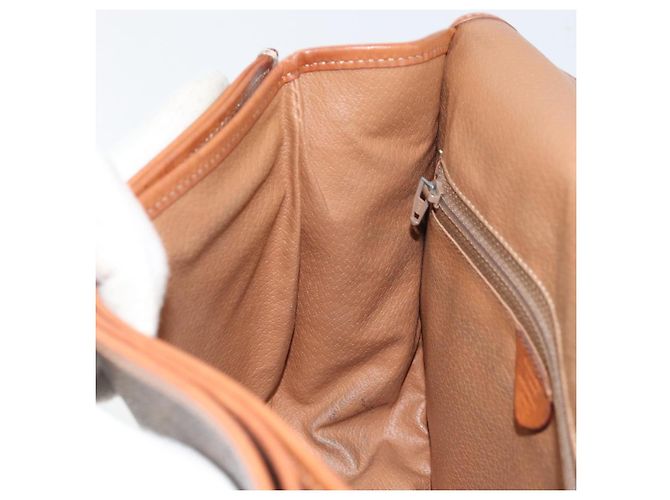Céline Bolsa de Ombro em Lona Macadam CELINE em Couro PVC Marrom Dourado Auth ki6244 - vista 20