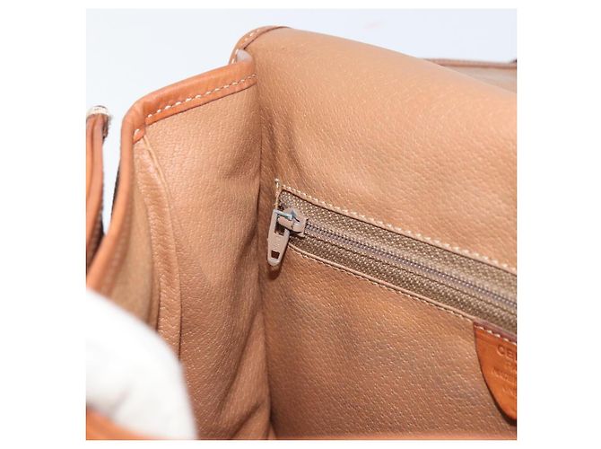 Céline Bolsa de Ombro em Lona Macadam CELINE em Couro PVC Marrom Dourado Auth ki6244 - vista 21