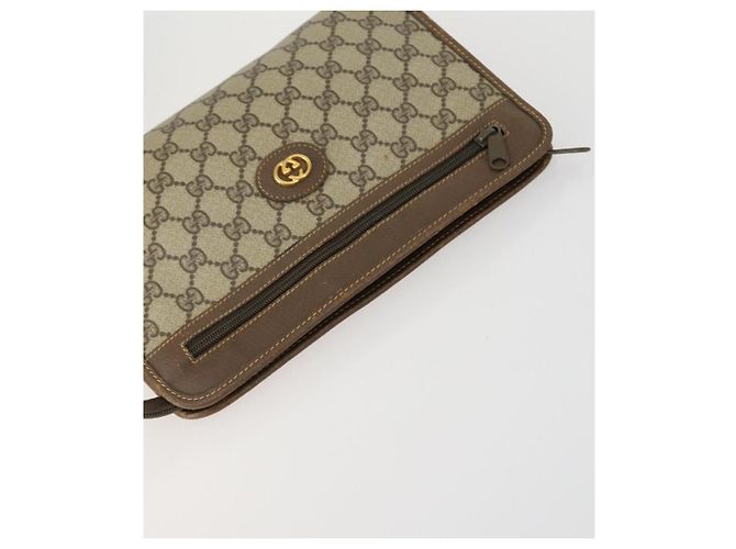 GUCCI GG Supreme Clutch Bag PVC 4 Set Beige Auth 151535 - vista 11