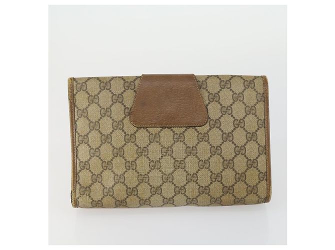 GUCCI GG Supreme Clutch Bag PVC 4 Set Beige Auth 151535 - vista 15