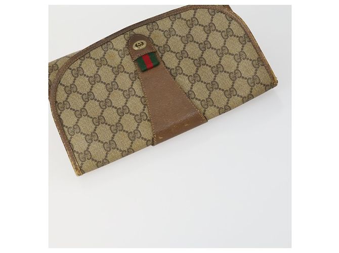 GUCCI GG Supreme Clutch Bag PVC 4 Set Beige Auth 151535 - vista 17