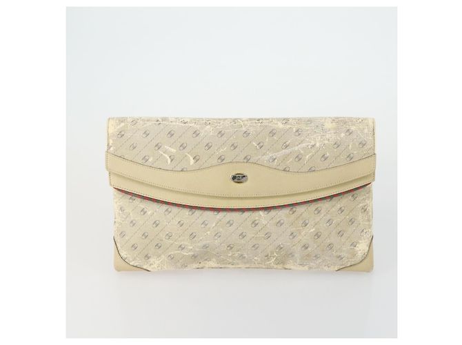 GUCCI GG Supreme Clutch Bag PVC 4 Set Beige Auth 151535 - vista 2