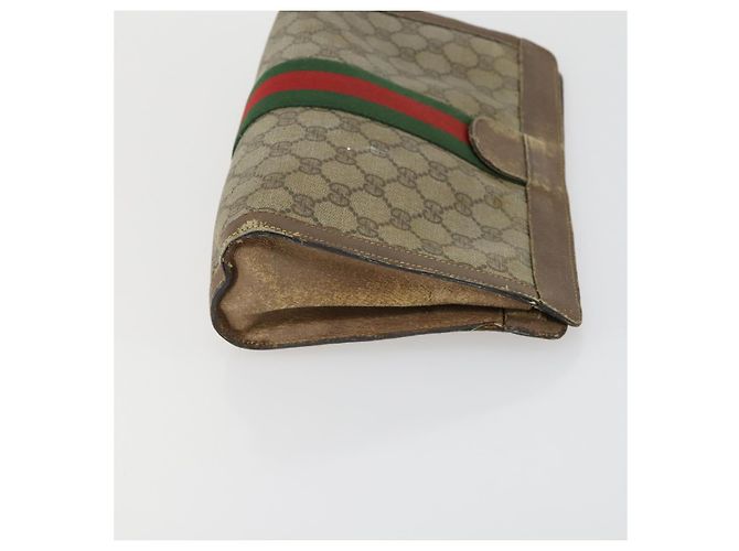 GUCCI GG Supreme Clutch Bag PVC 4 Set Beige Auth 151535 - vista 22