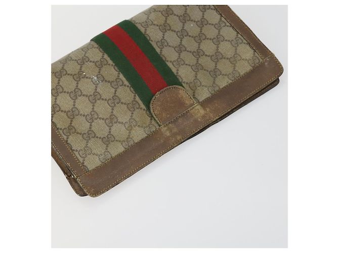 GUCCI GG Supreme Clutch Bag PVC 4 Set Beige Auth 151535 - vista 23