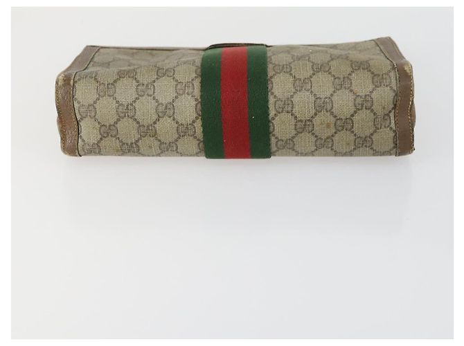 GUCCI GG Supreme Clutch Bag PVC 4 Set Beige Auth 151535 - vista 24