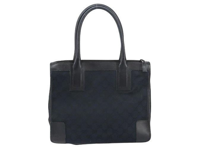 Borsa Tote GG Canvas Gucci Nera Argento 000 0855 Auth fm4978 Nero - vista 2