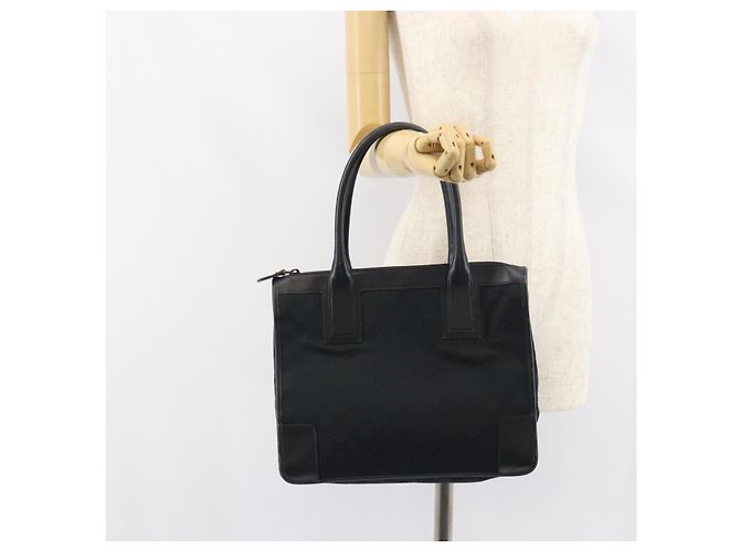 Borsa Tote GG Canvas Gucci Nera Argento 000 0855 Auth fm4978 Nero - vista 22