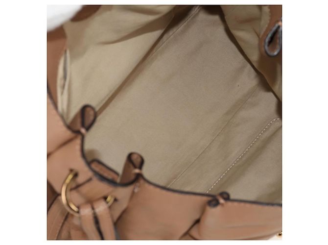 Chloé Bolso de Mano de Cuero Chloe Elsie 2 en 1 Beige Oro Auth BA8869 - vista 10