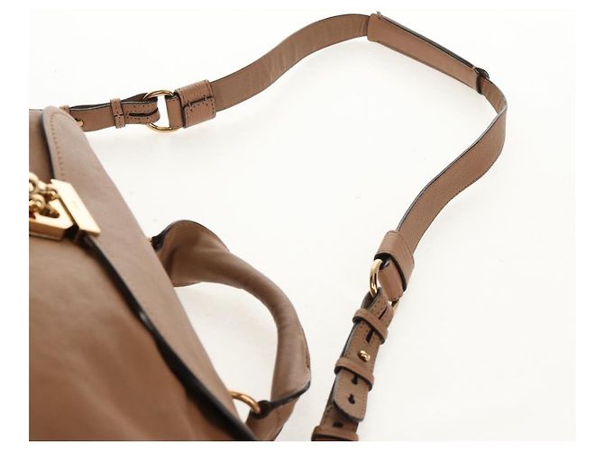 Chloé Bolso de Mano de Cuero Chloe Elsie 2 en 1 Beige Oro Auth BA8869 - vista 15
