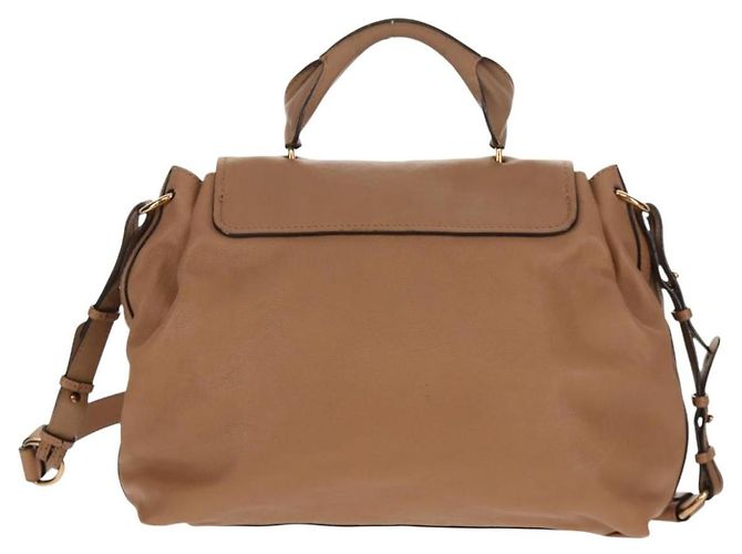 Chloé Bolso de Mano de Cuero Chloe Elsie 2 en 1 Beige Oro Auth BA8869 - vista 2