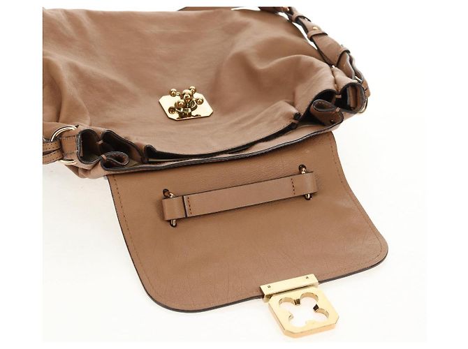 Chloé Bolso de Mano de Cuero Chloe Elsie 2 en 1 Beige Oro Auth BA8869 - vista 21