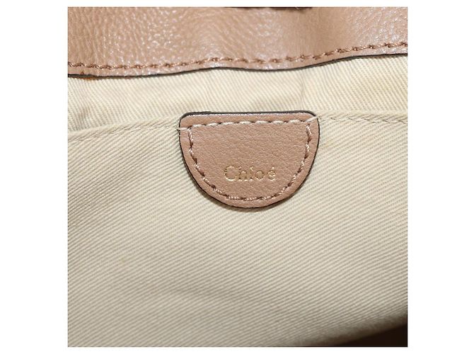 Chloé Bolso de Mano de Cuero Chloe Elsie 2 en 1 Beige Oro Auth BA8869 - vista 23