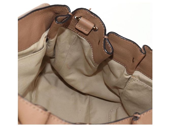Chloé Bolso de Mano de Cuero Chloe Elsie 2 en 1 Beige Oro Auth BA8869 - vista 24