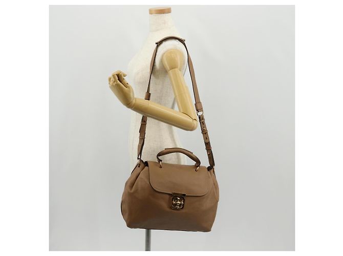 Chloé Bolso de Mano de Cuero Chloe Elsie 2 en 1 Beige Oro Auth BA8869 - vista 27