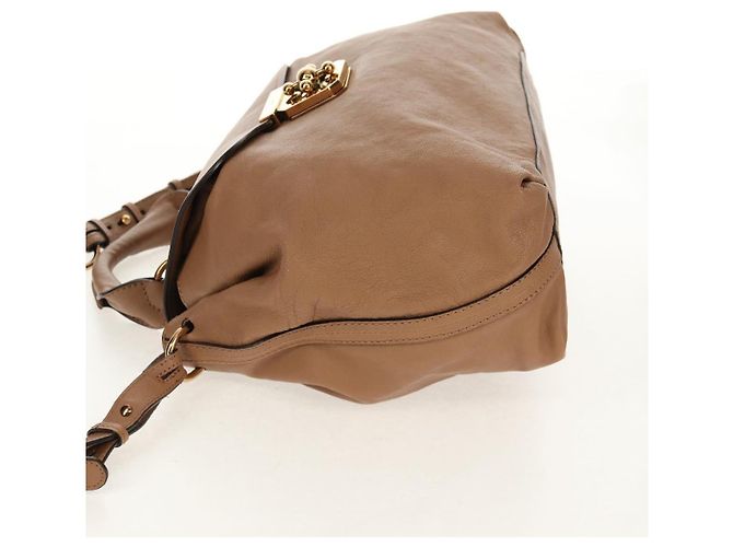 Chloé Bolso de Mano de Cuero Chloe Elsie 2 en 1 Beige Oro Auth BA8869 - vista 3
