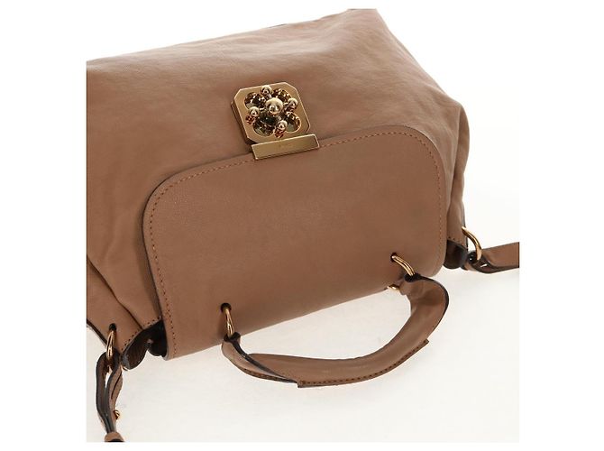 Chloé Bolso de Mano de Cuero Chloe Elsie 2 en 1 Beige Oro Auth BA8869 - vista 6