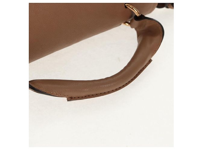 Chloé Bolso de Mano de Cuero Chloe Elsie 2 en 1 Beige Oro Auth BA8869 - vista 7
