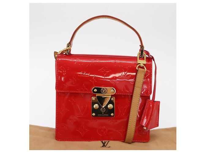 LOUIS VUITTON Borsa a Mano Spring Street Monogram Vernis Rossa M91135 Auth 157329SAV Rosso - vista 12