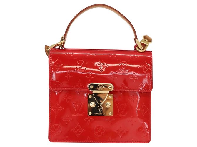 LOUIS VUITTON Borsa a Mano Spring Street Monogram Vernis Rossa M91135 Auth 157329SAV Rosso - vista 13