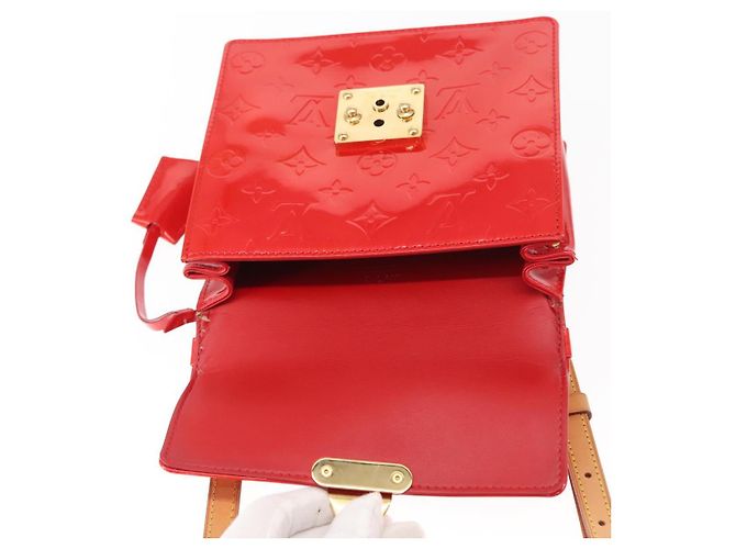 LOUIS VUITTON Borsa a Mano Spring Street Monogram Vernis Rossa M91135 Auth 157329SAV Rosso - vista 23