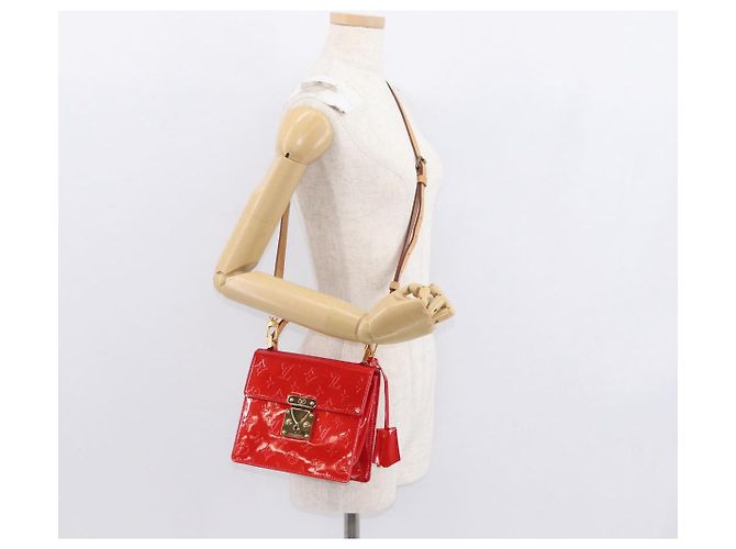 LOUIS VUITTON Borsa a Mano Spring Street Monogram Vernis Rossa M91135 Auth 157329SAV Rosso - vista 27