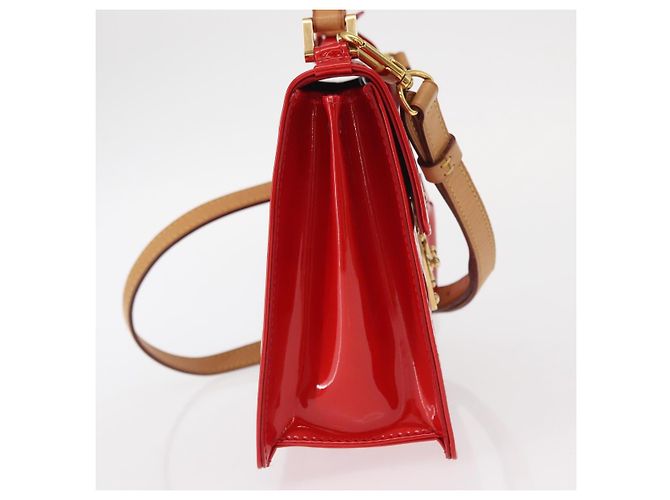 LOUIS VUITTON Borsa a Mano Spring Street Monogram Vernis Rossa M91135 Auth 157329SAV Rosso - vista 4