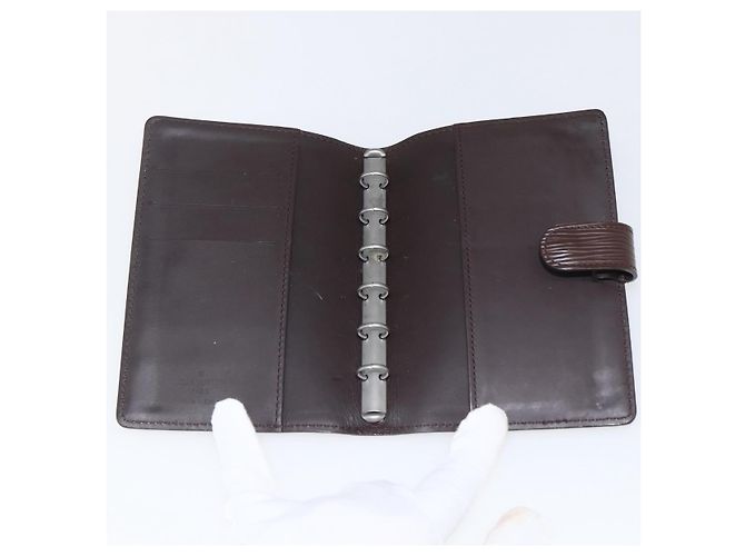 CUBIERTA DE AGENDA PM LOUIS VUITTON Epi Mocha R2005D LV Auth 159180 Castaño - vista 8