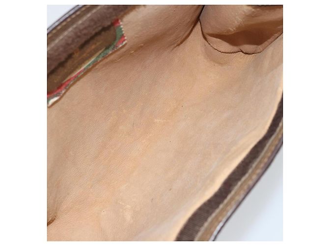 GUCCI GG Supreme Web Sherry Line Clutch Bag PVC Beige Oro 89 01 032 Auth 153730 D'oro - view 10