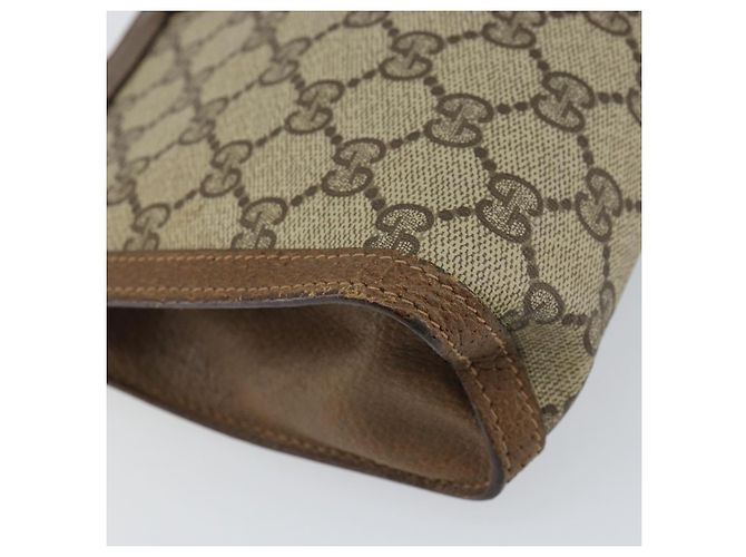 GUCCI GG Supreme Web Sherry Line Clutch Bag PVC Beige Oro 89 01 032 Auth 153730 D'oro - view 16