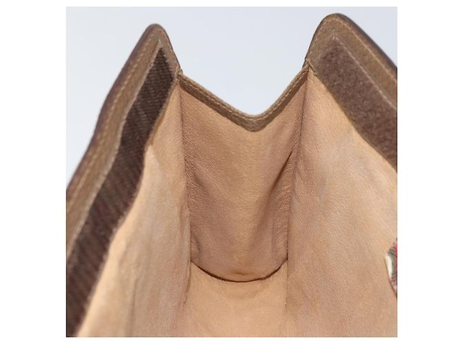 GUCCI GG Supreme Web Sherry Line Clutch Bag PVC Beige Oro 89 01 032 Auth 153730 D'oro - view 17