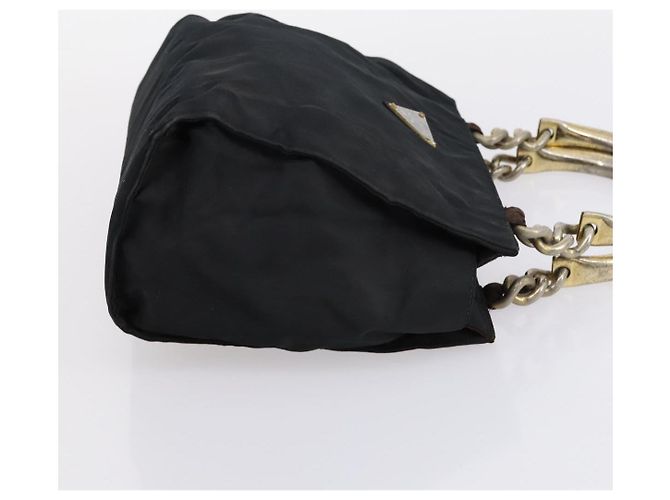 PRADA Borsa a Mano Christian Dior Nylon PVC 2 Set Nero Oro Auth am9808 D'oro - vista 12