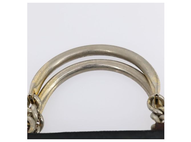 PRADA Borsa a Mano Christian Dior Nylon PVC 2 Set Nero Oro Auth am9808 D'oro - vista 14