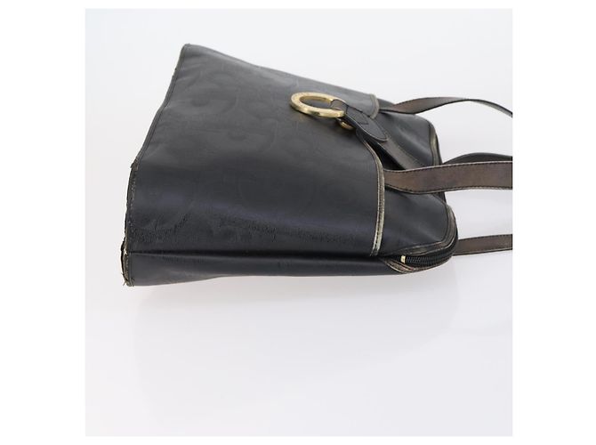 PRADA Borsa a Mano Christian Dior Nylon PVC 2 Set Nero Oro Auth am9808 D'oro - vista 4