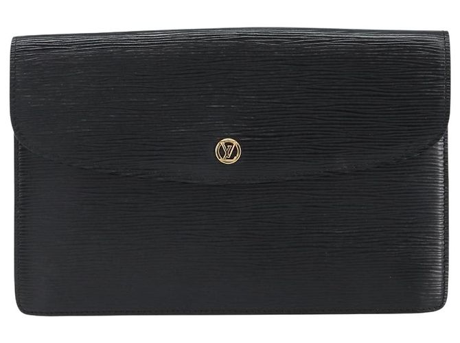 LOUIS VUITTON Clutch Montaigne 27 Epi Nero M52652 LV Auth ep12295 - vista 13